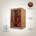 Infrared Sauna Cabin Engineered for Premium Home Wellness, FSC-Certified Wood, Multi-Zone Heating, Tempered Glass