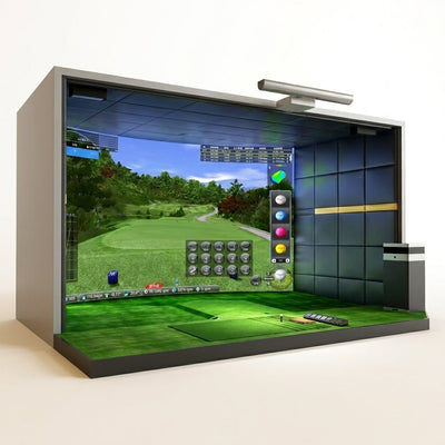 Golf Simulator Built to Bring Courses Home, Ball-Tracking Cameras, HD Projection, Steel Frame Construction