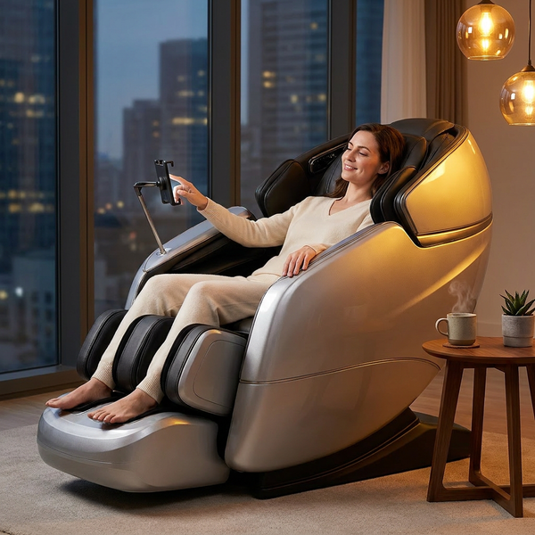 Massage Chair Designed for Athletic Recovery, AI-Powered Technology, Premium Leather, Smart Body Scanning