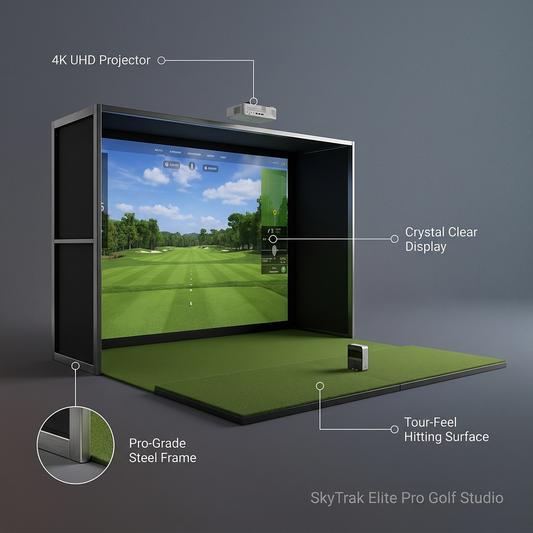 SkyTrak Elite Pro Golf Studio — infographic
