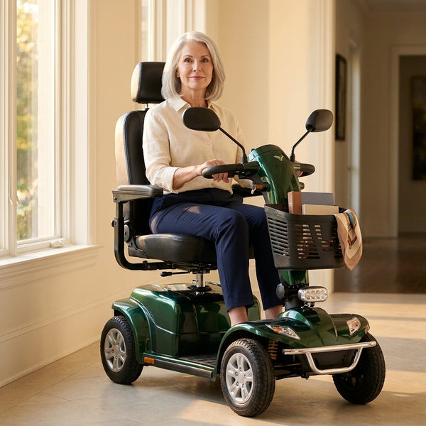 4-Wheel Mobility Scooter Built for All-Terrain Independence, Plush Captain's Seat, Advanced Suspension