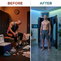 Whole Body Cryotherapy Chamber Built for Elite Performance, Multi-Compressor Stack, Panoramic Window — Before & After